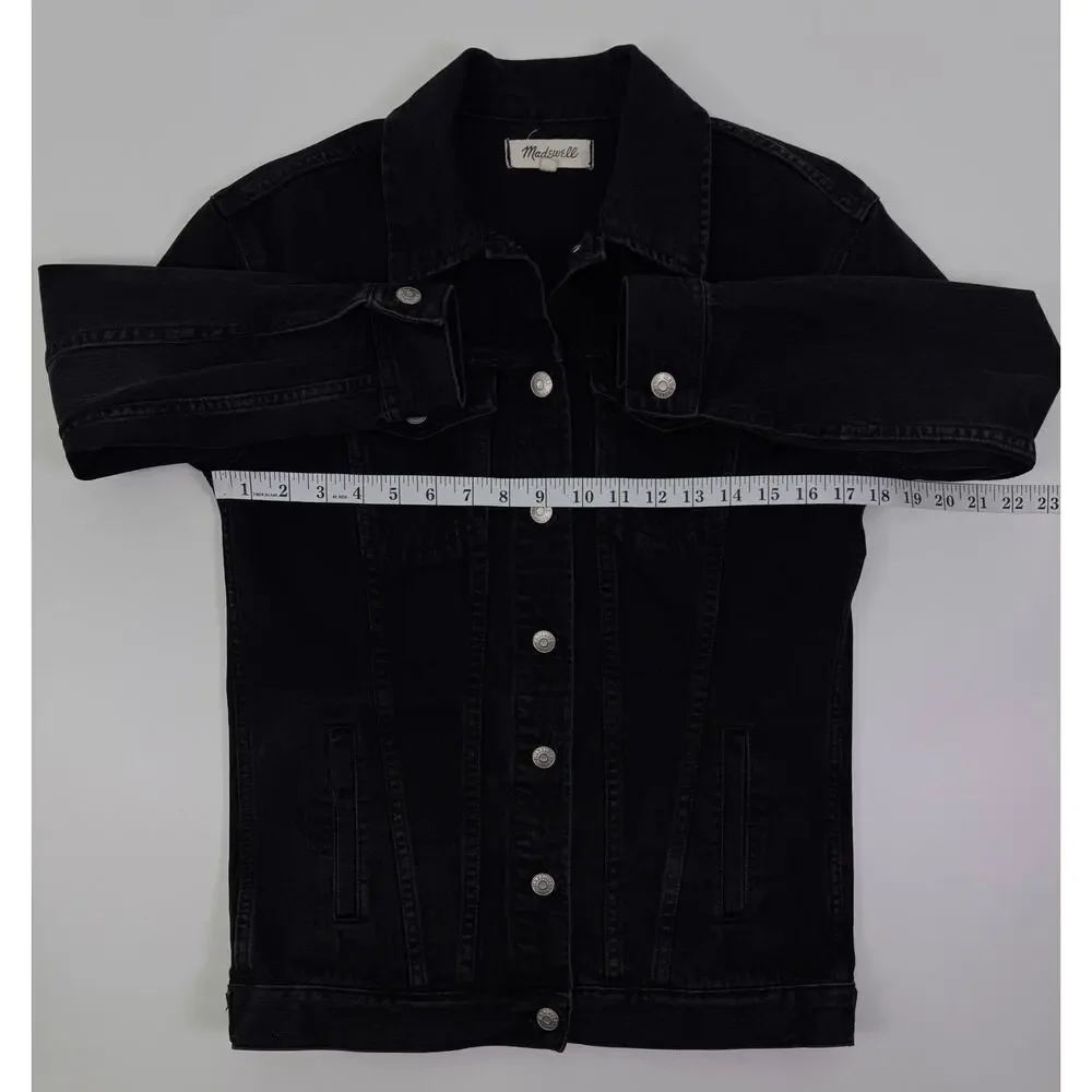 Madewell Black Denim Trucker Jacket Women’s XXS Classic Fit - Picture 7 of 8
